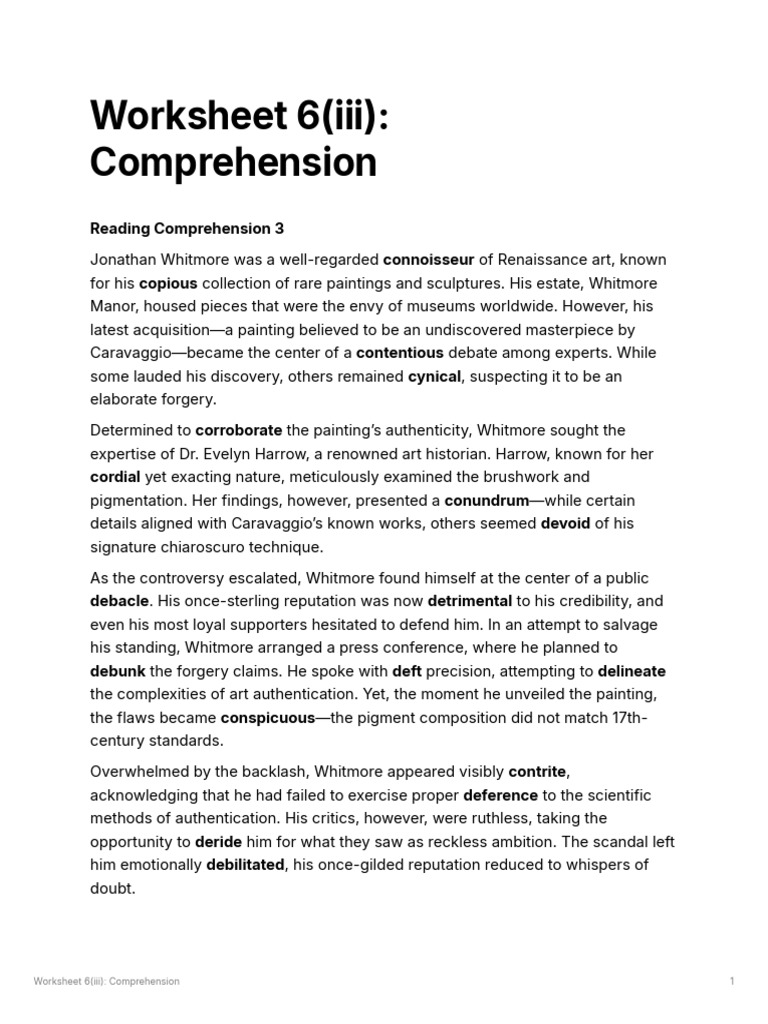 Worksheet 6 (III) | PDF