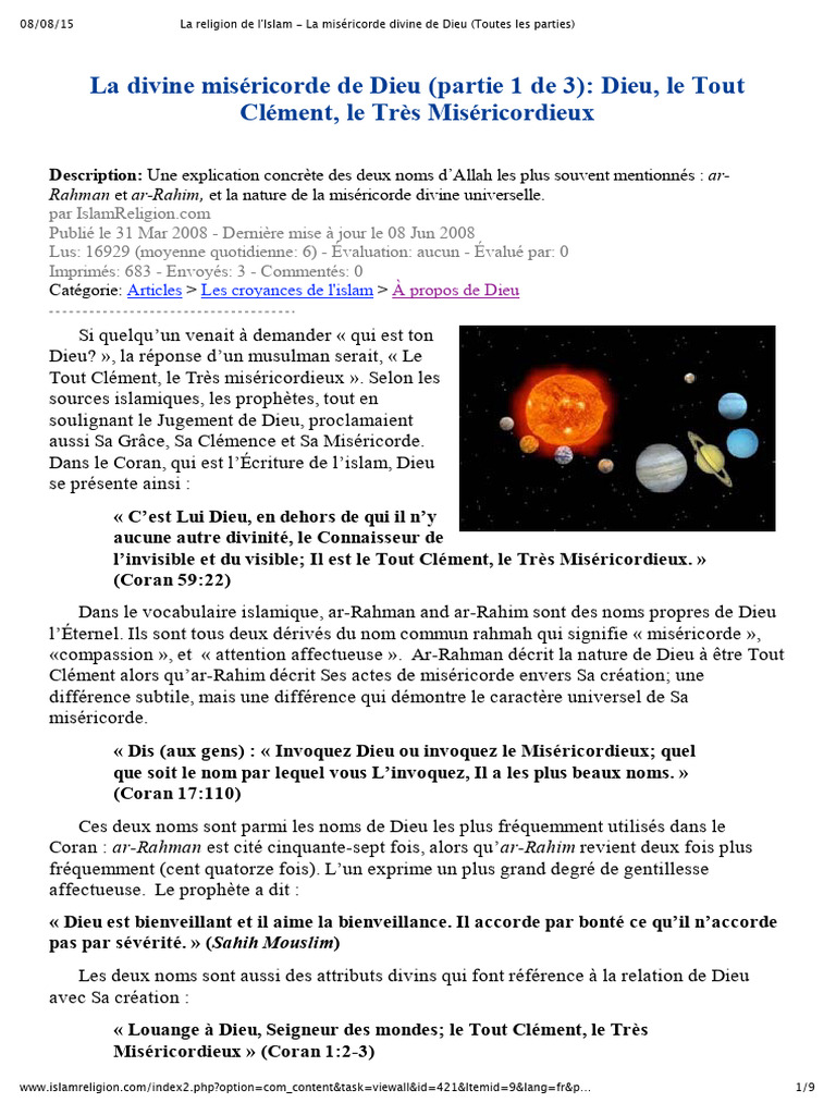 La Miséricorde Divine de Dieu (Toutes Les Parties) | PDF