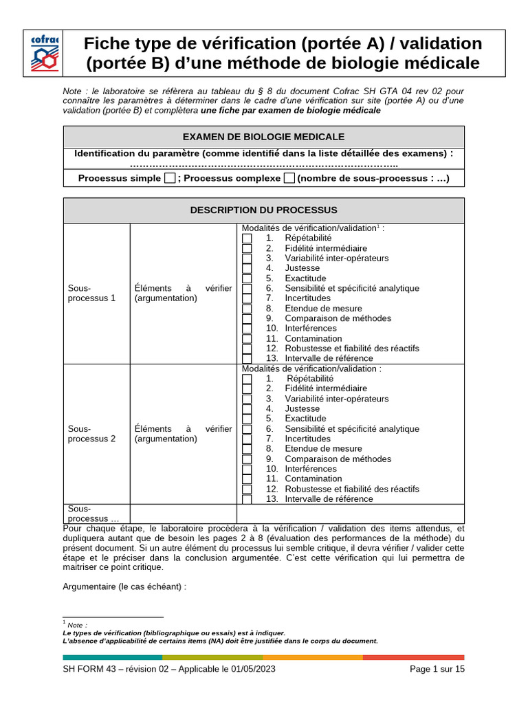 Validation de méthodes en biologie médicale | PDF | Métrologie | Calibrage