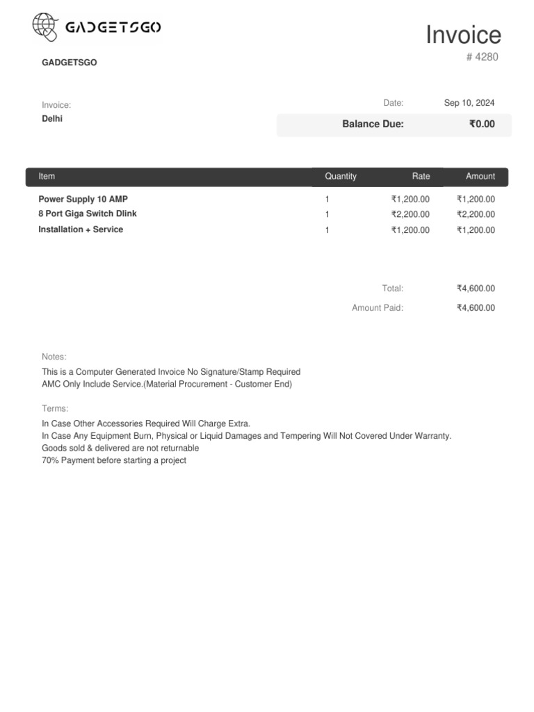 Invoice 4280 | PDF