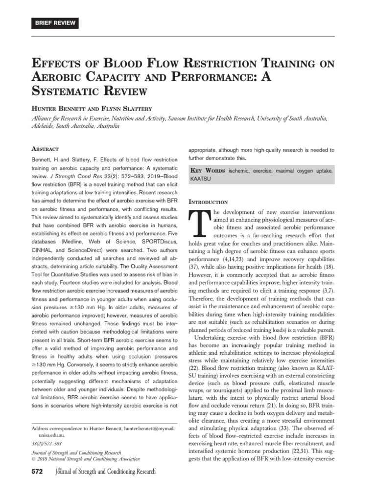 Effects of Blood Flow Restriction Training On.33 | PDF | Strength ...