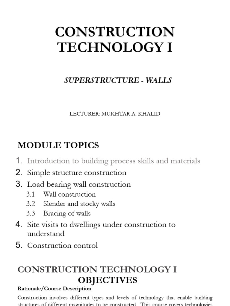 Construction Technology: Wall Systems Overview | PDF | Brick | Building ...