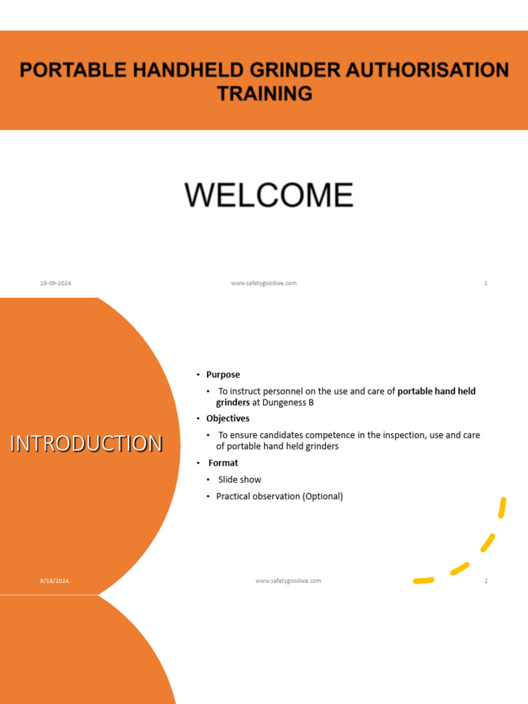 Portable Grinder Safety Training Guide | PDF | Personal Protective ...