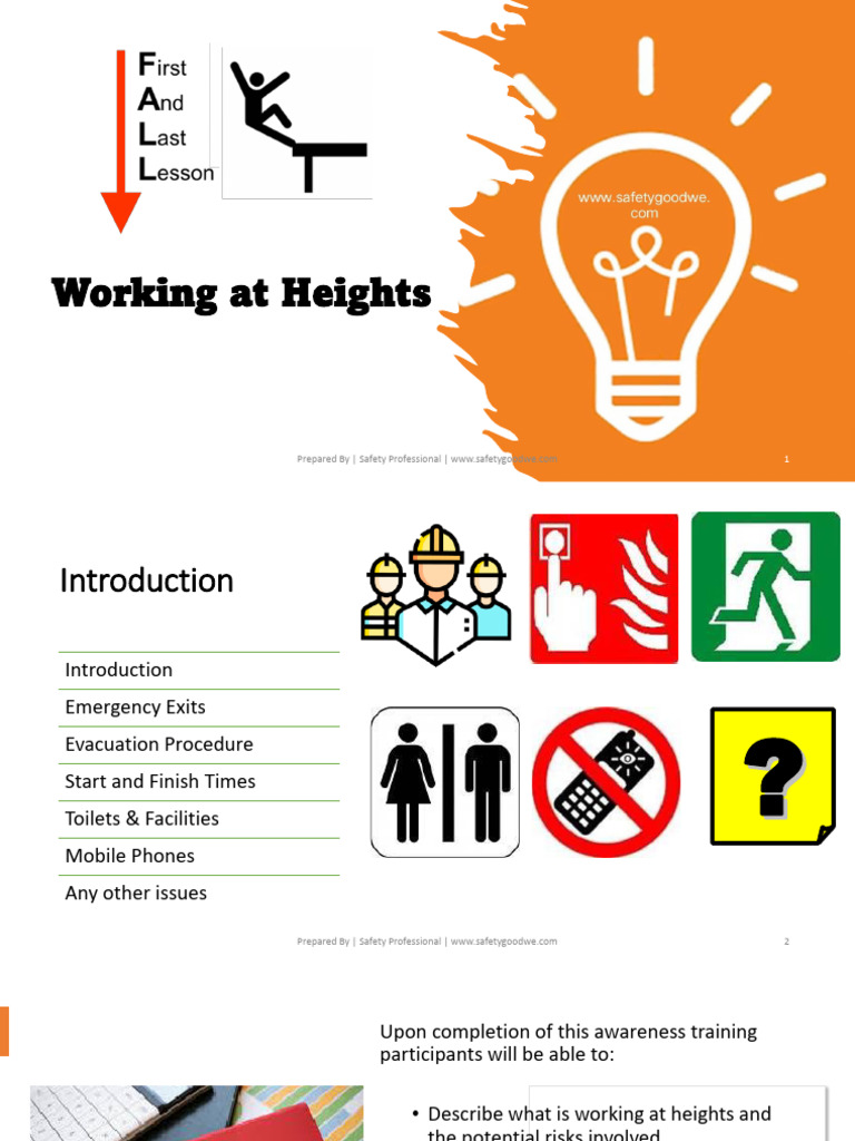 Working at Heights Safety Training Guide | PDF | Ladder | Personal ...
