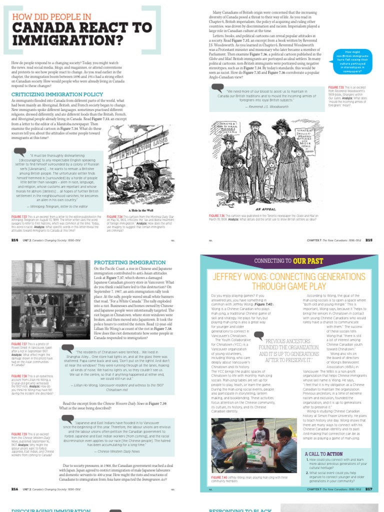 Canadian Reactions to Immigration Changes | PDF | Immigration | Racism