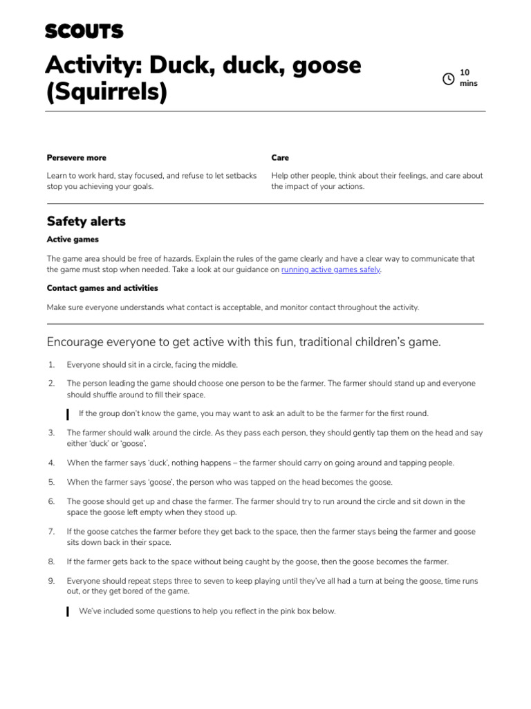 Activity Duck Duck Goose | PDF | Goose