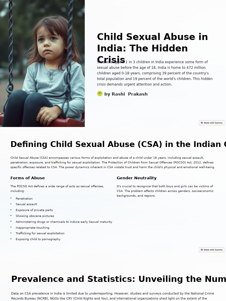 Child Sexual Abuse in India The Hidden Crisis | PDF | Child Abuse ...