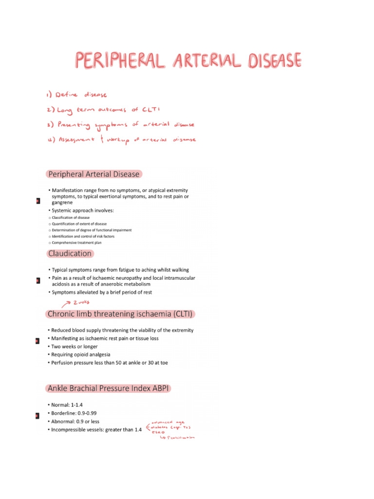 Peripheral Arterial Disease | PDF
