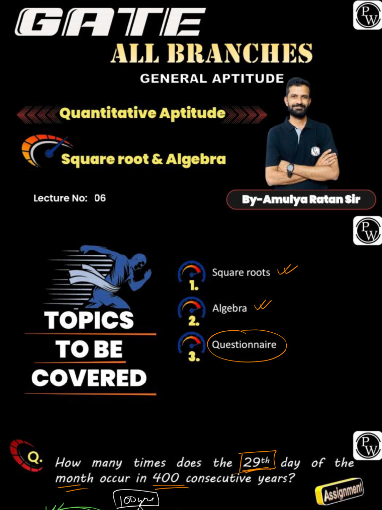 Square Root & Algebra NOTES | PDF