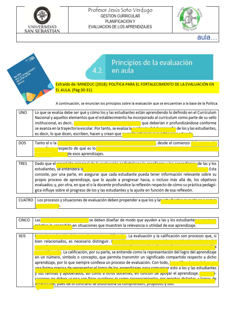 APOYO 71 JSOTO MINEDUC Principios de La Evalua - 240108 - 232555 | PDF ...