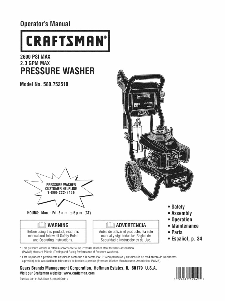 Craftsman 580.752510 Owners Manual | PDF