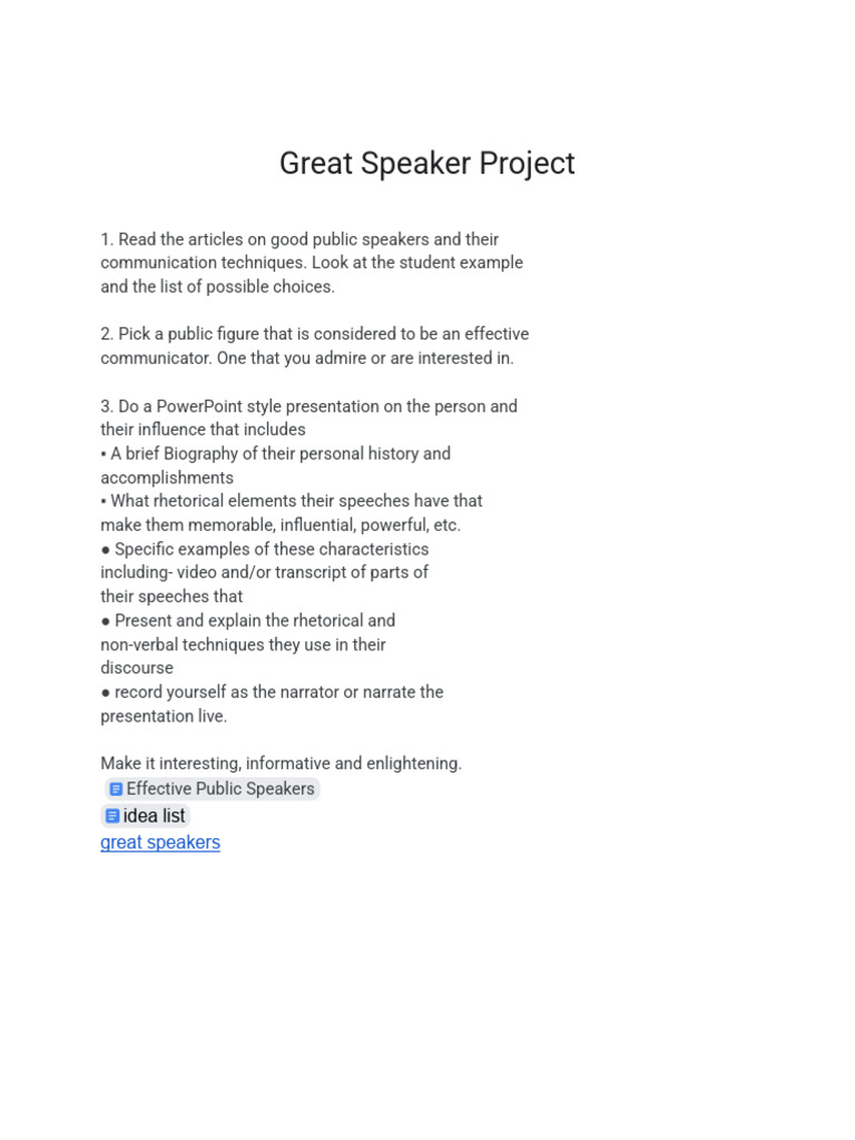 Great Speaker Project Guide | PDF