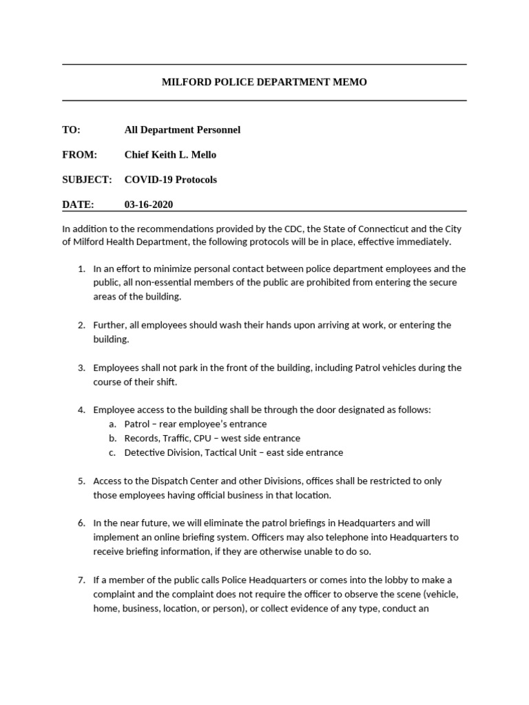 COVID19 PD Guidance | PDF | Police | National Security