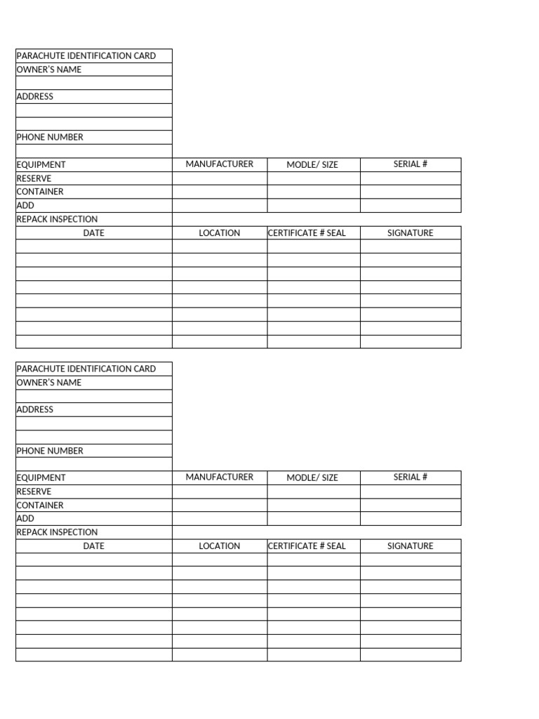 Repack Card | PDF