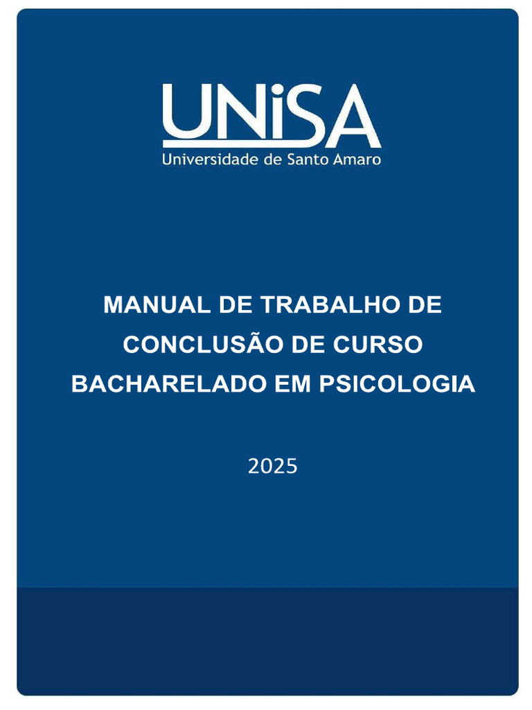 Manual de TCC Do Curso de Psicologia - 2025 | PDF