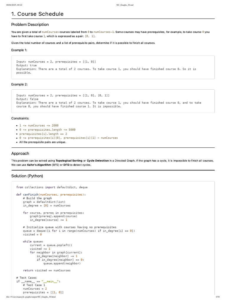 Course Completion and Scheduling Algorithms | PDF | Vertex (Graph ...