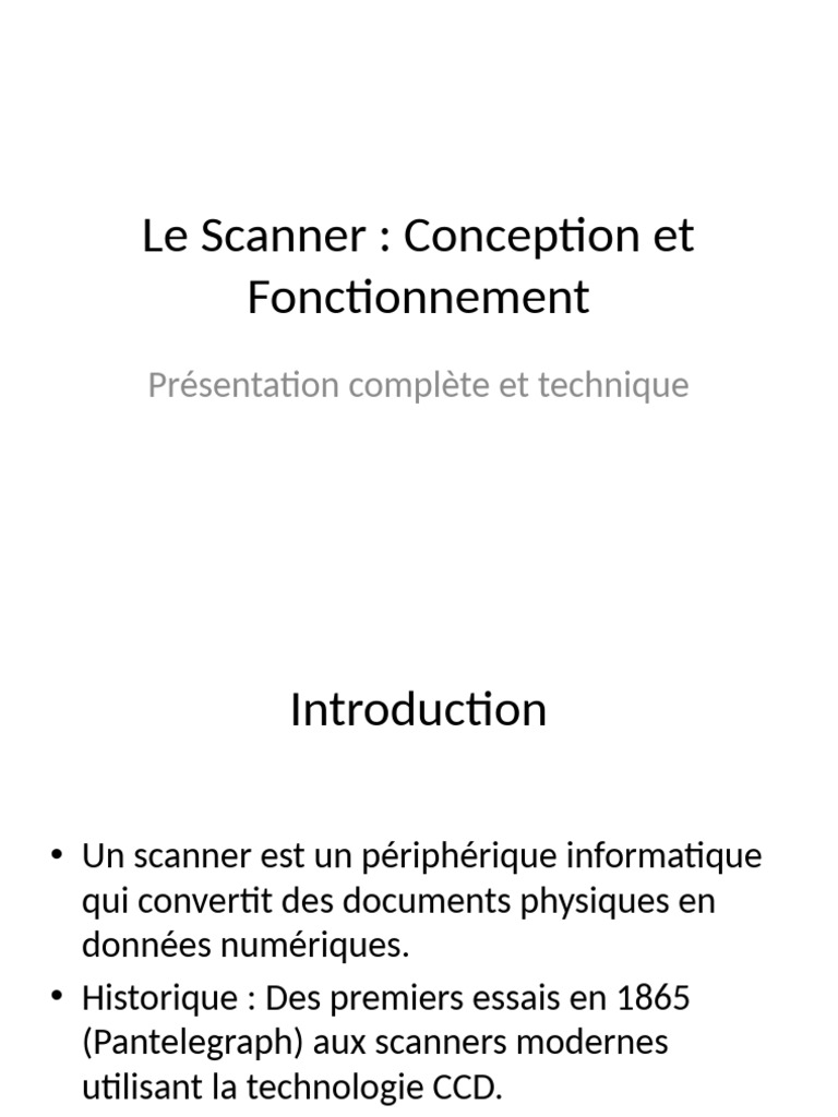 Scanner : Conception et Fonctionnement | PDF