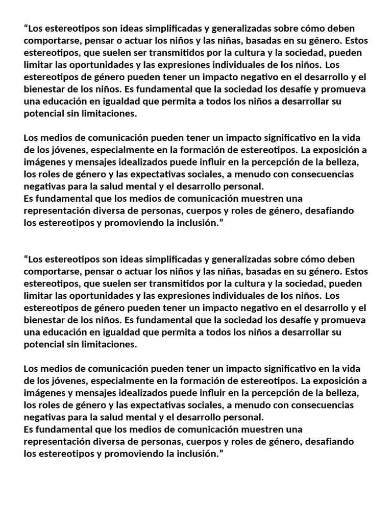 Desafiando Estereotipos de Género | PDF