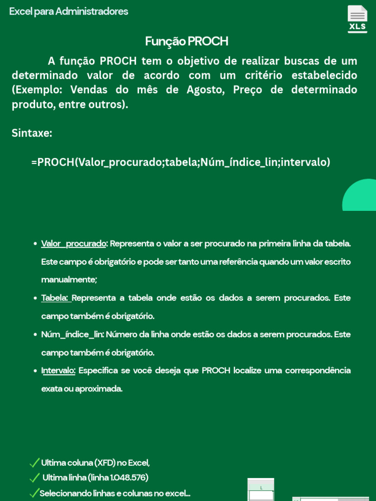 Função PROCH no Excel: Guia Prático | PDF