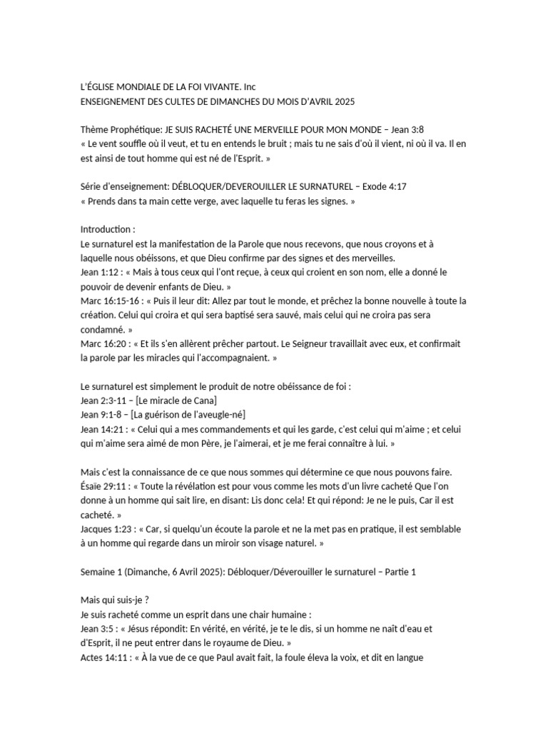 Débloquer le Surnaturel en Christ | PDF | Évangile selon Marc | Saint ...