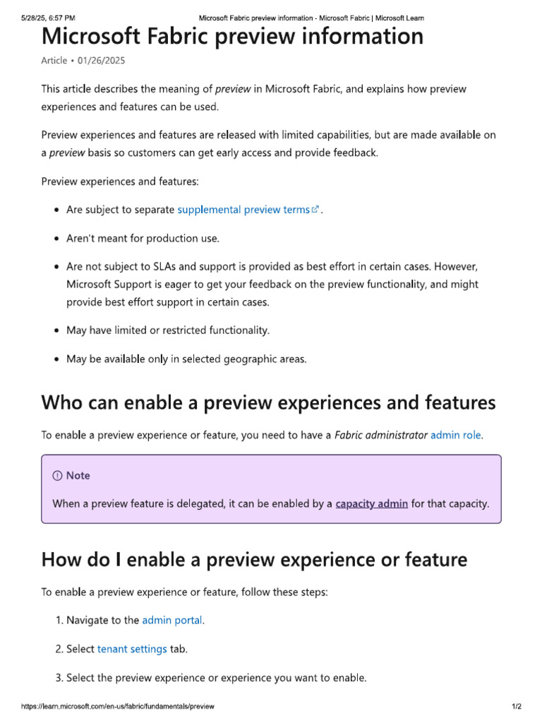 Microsoft Fabric Preview | PDF