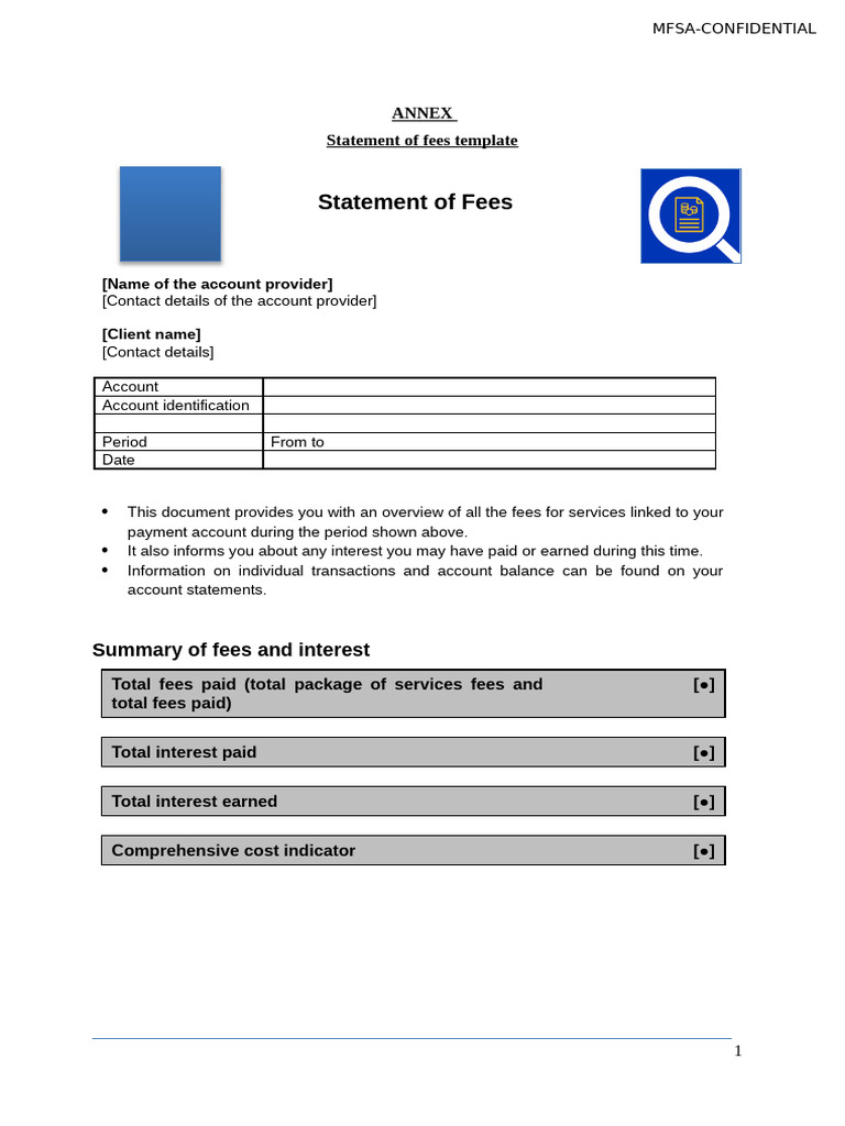 European Union Template Statement of Fees | PDF | Interest | Fee