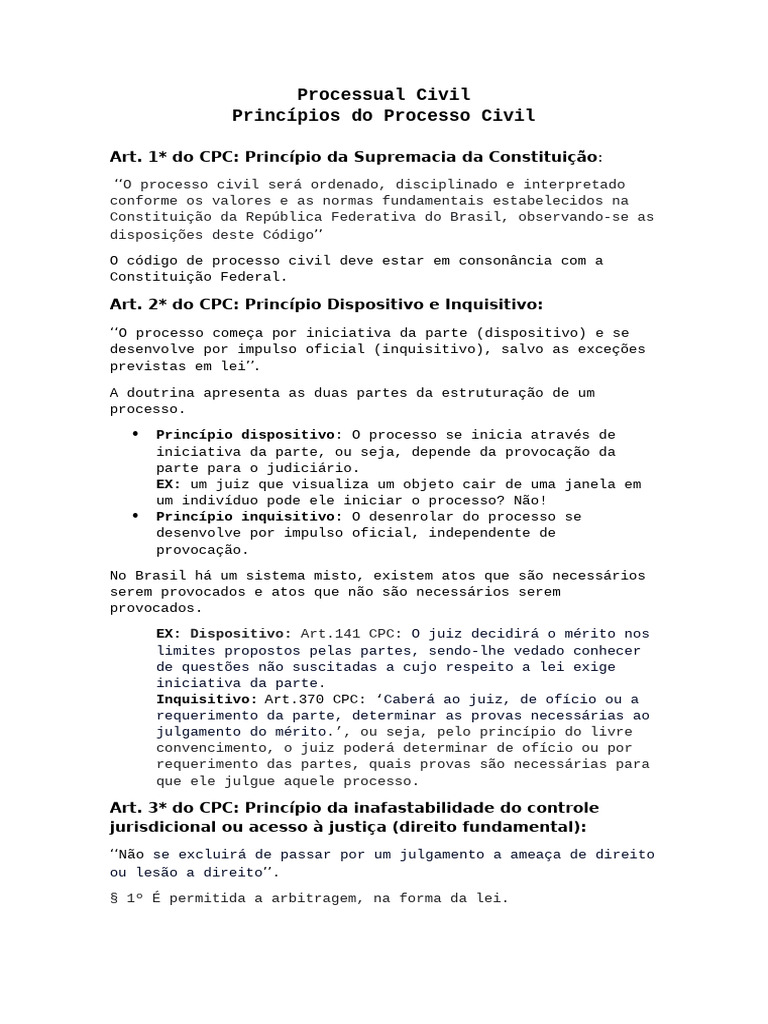 Princípios do Processo Civil Brasileiro | PDF | Processo civil | Juiz