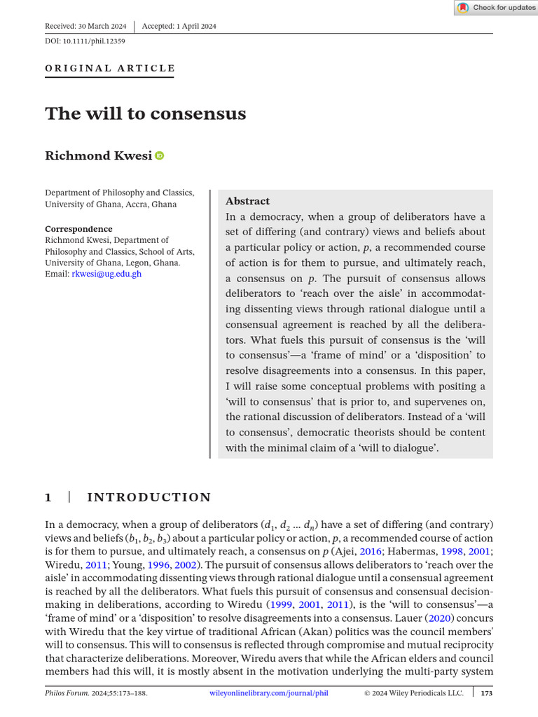 Rethinking Consensus in Democracy | PDF | Consensus Decision Making ...