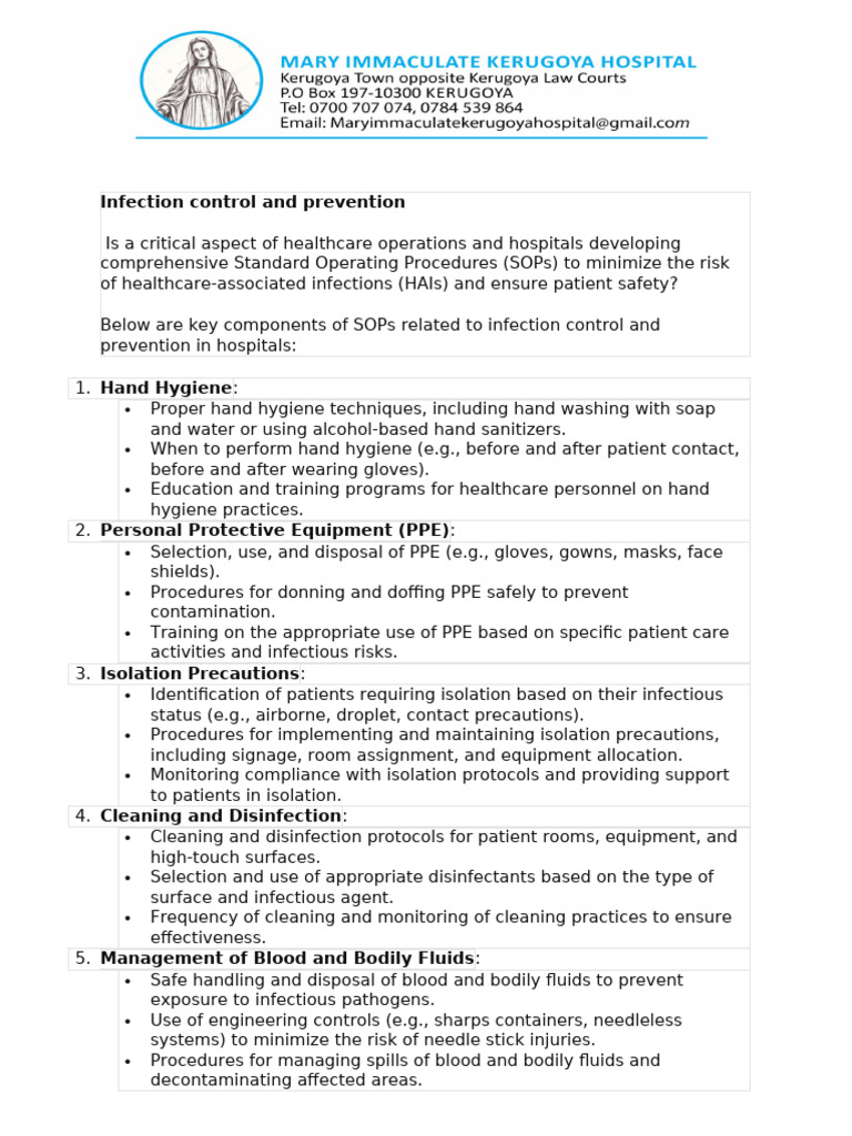 Some Various Sops and Hospital Policies | PDF | Infection | Emergency