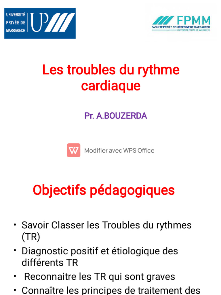 Troubles du rythme cardiaque expliqués | PDF | Électrocardiographie ...