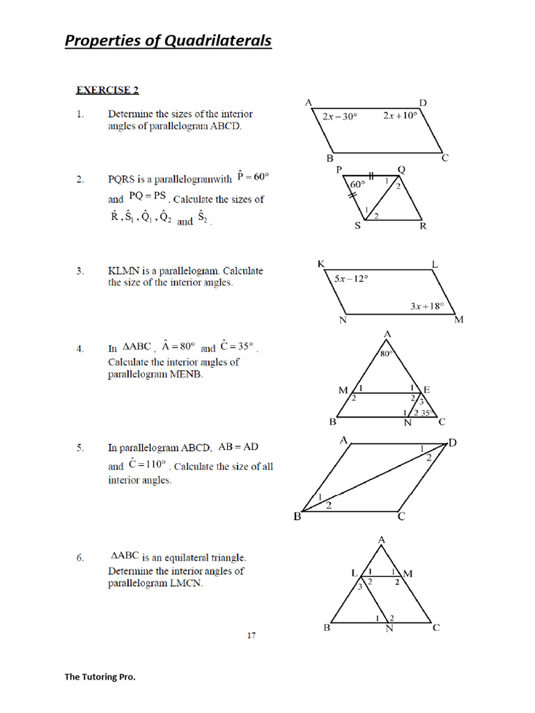 Euclidean Quadrilaterals (Work) | PDF