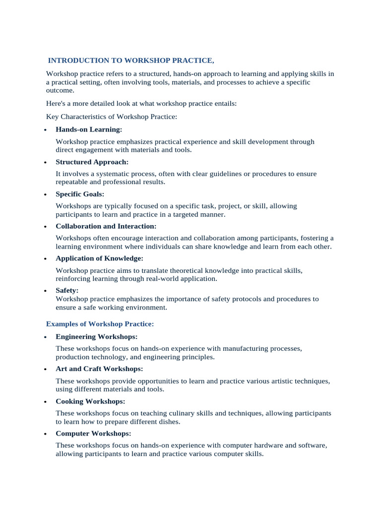 Workshop Practice and Safety Guidelines | PDF | Grinding (Abrasive ...