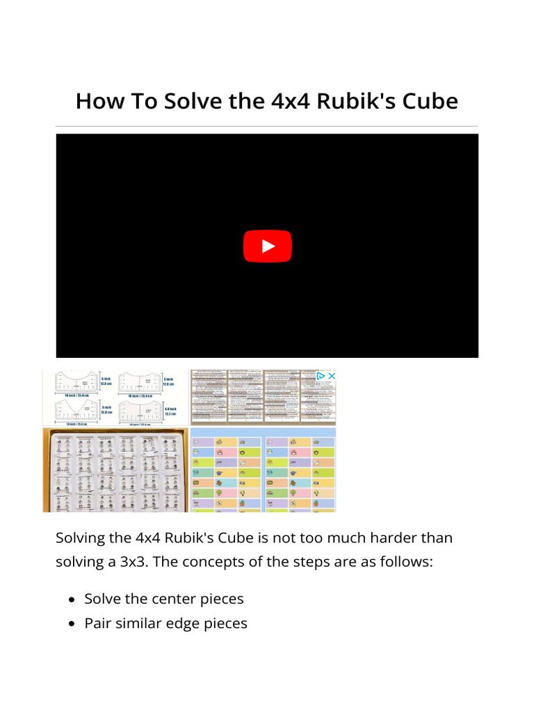 Mastering the 4x4 Rubik's Cube Yau Method | PDF | Recreational ...