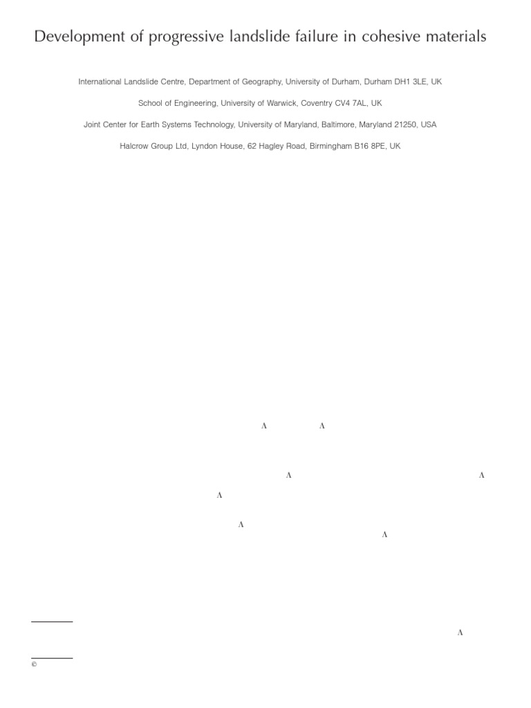 Progressive Landslide Failure Model | PDF | Fracture | Landslide