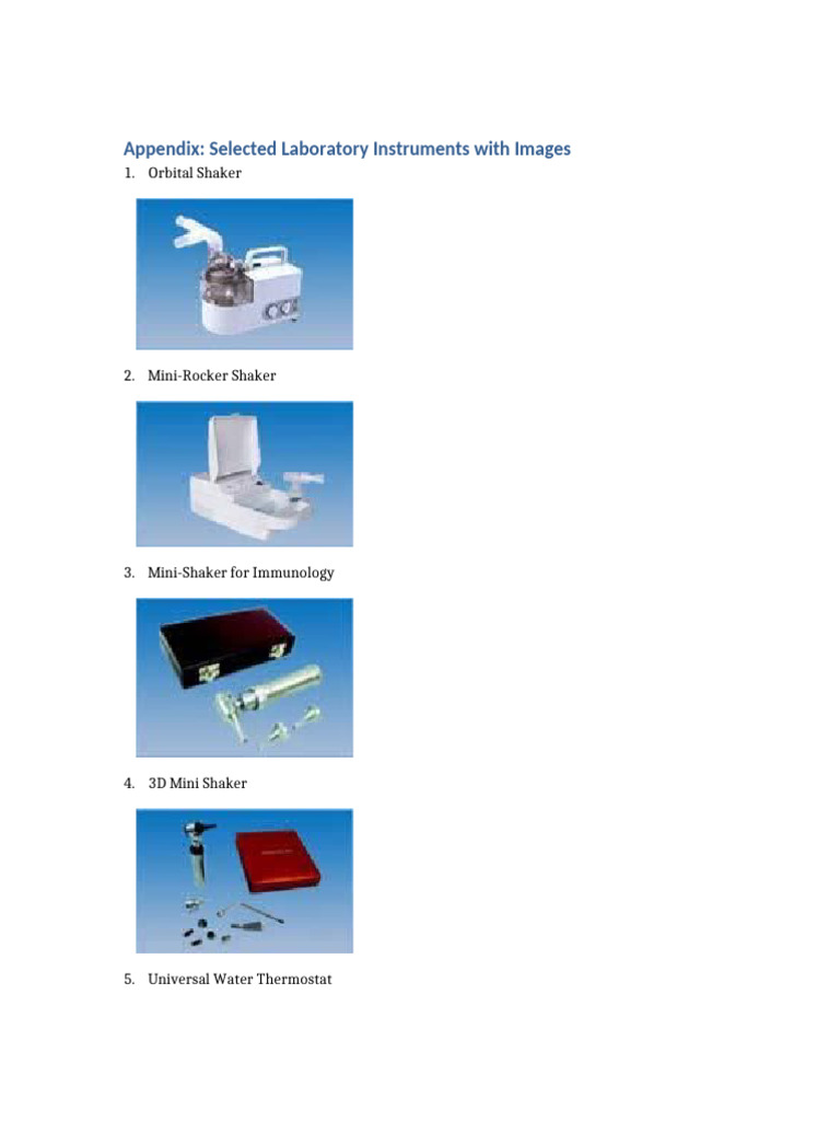 Compact Lab Instruments Appendix | PDF