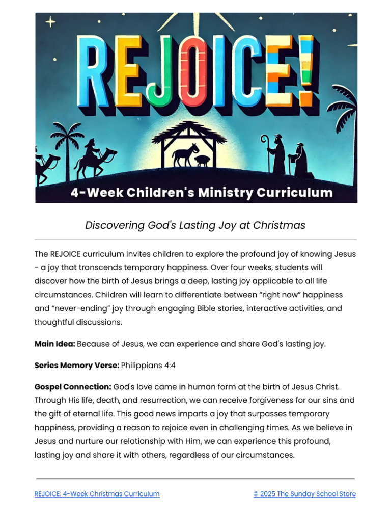Rejoice 4-Week Curriculum | PDF | Jesus | Nativity Of Jesus