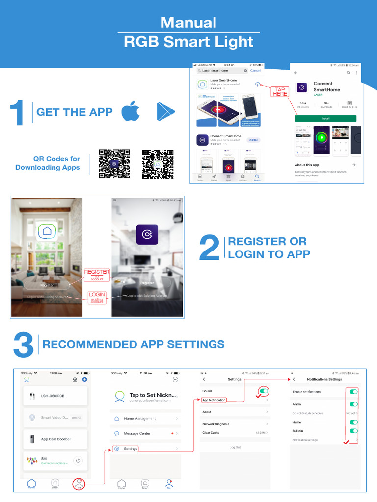 RGB Smart Light Setup Guide | PDF | Wi Fi | Mobile App