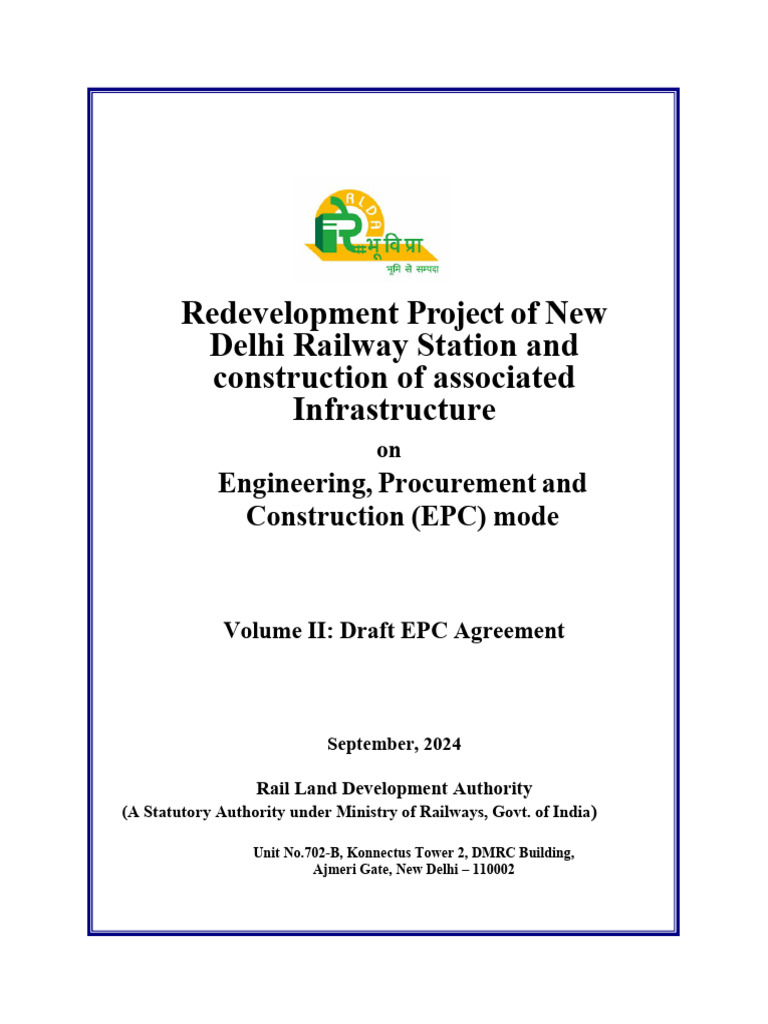 Draft EPC Agreement for Railway Station | PDF | Indemnity | Breach Of ...