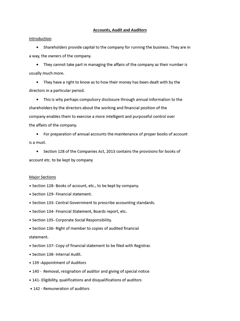 Accounts, Audits and Auditors | PDF | Debits And Credits | Corporations