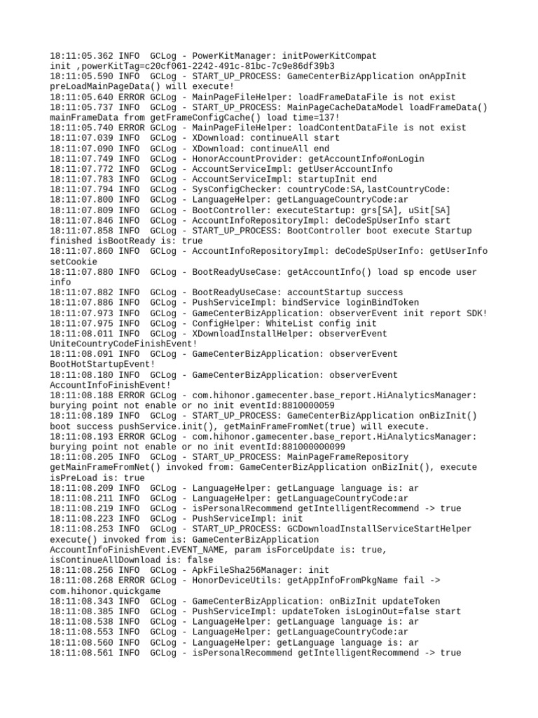 GameCenter Startup Process Log Analysis | PDF | Computer Data ...