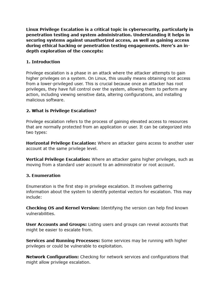 Linux Privilege Escalation Techniques | PDF | Superuser | Sudo