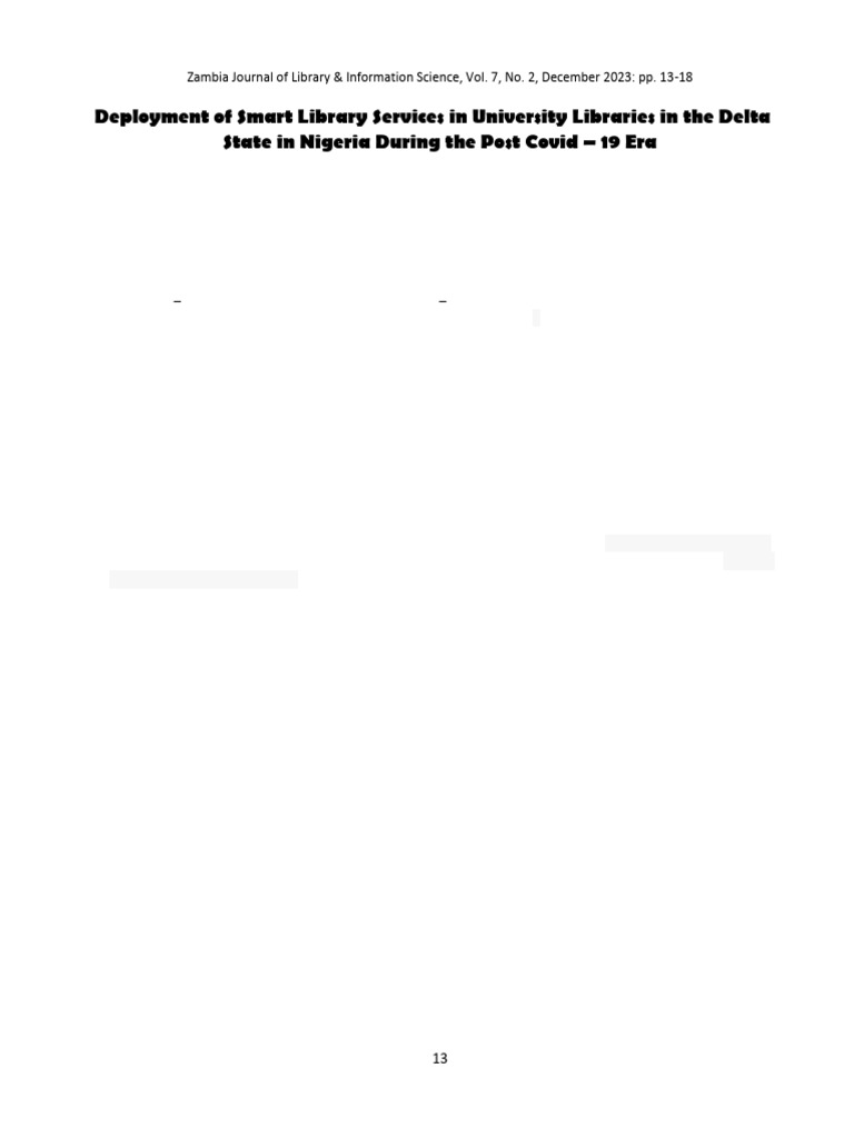 Deployment of Smart Library Services in University Libraries in The ...