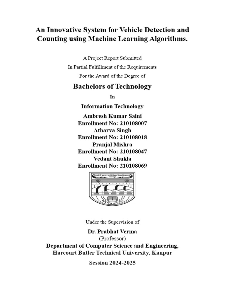 Vehicle Detection and Counting System | PDF | Deep Learning | Machine ...