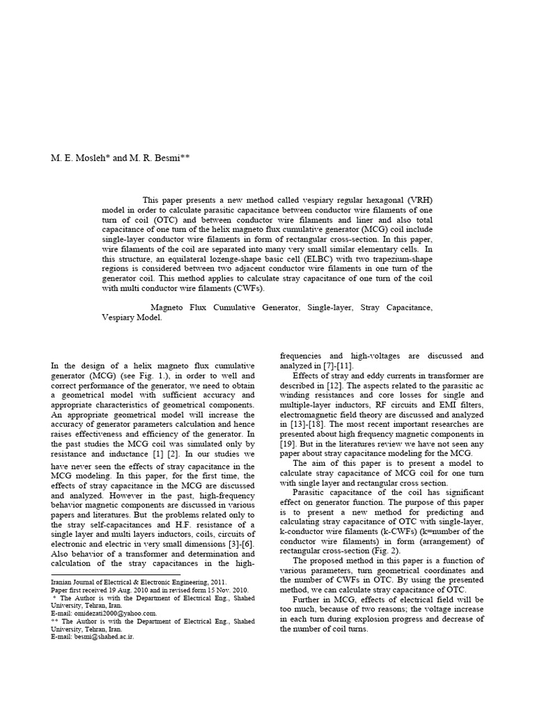 Calculation of Stray Capacitances of MCG Coil Incl | PDF | Inductor ...