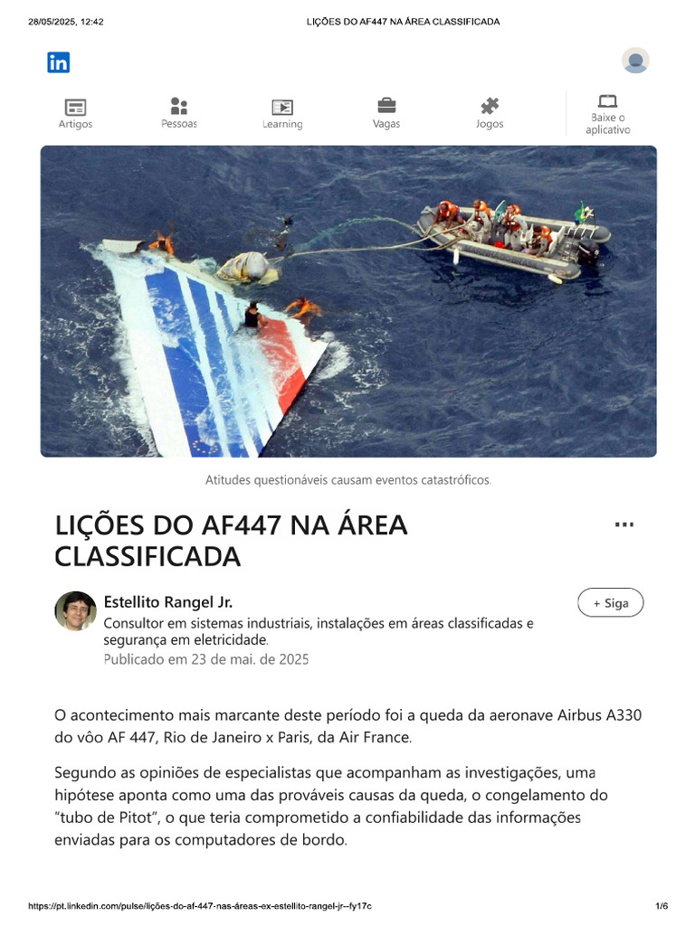 Lições Aprendidas Do AF447 Nas Áreas Classificadas | PDF