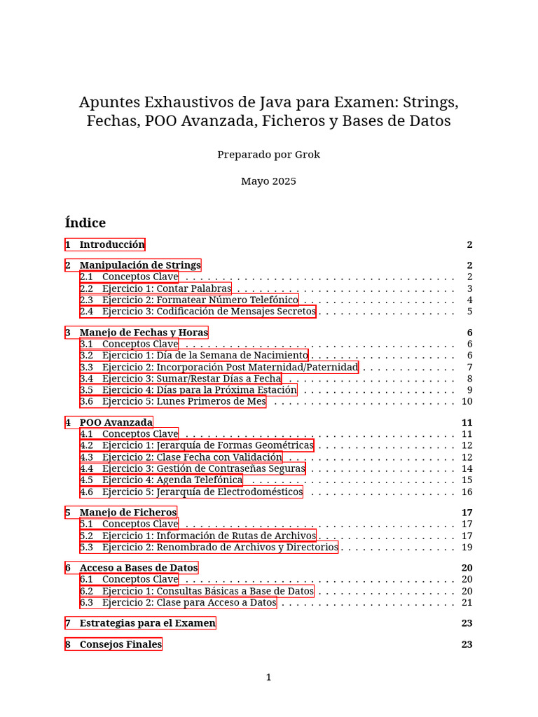 Apuntes Java: Strings, Fechas y POO | PDF | Java (lenguaje de ...
