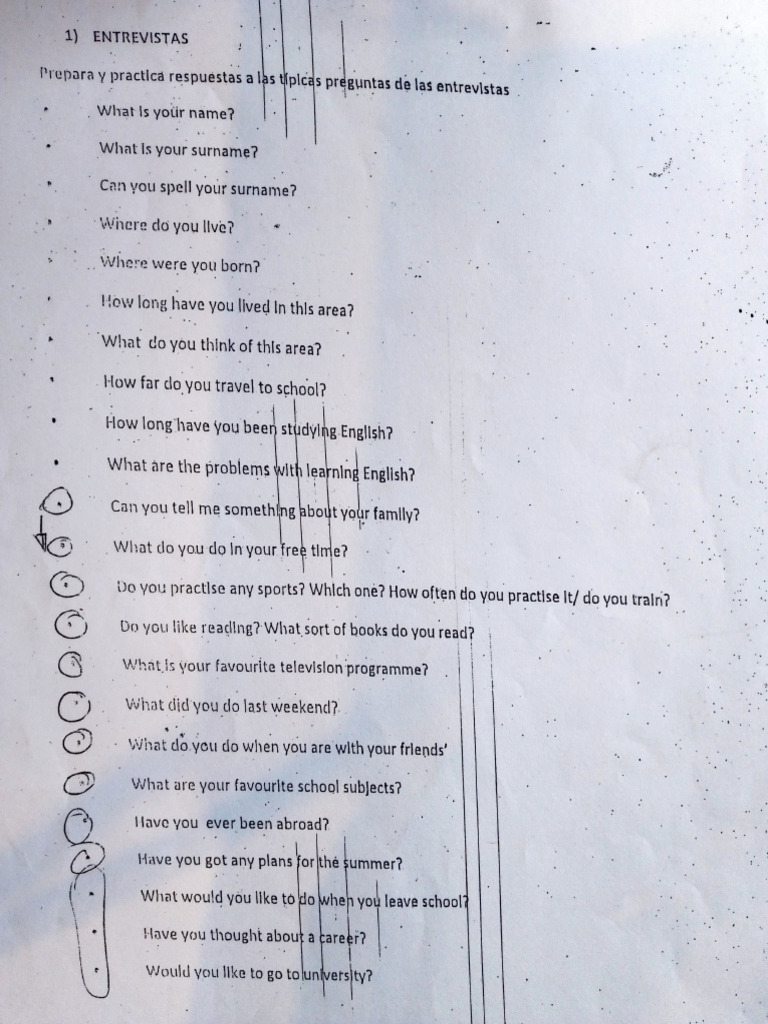 Speaking Part 1 Interview. | PDF