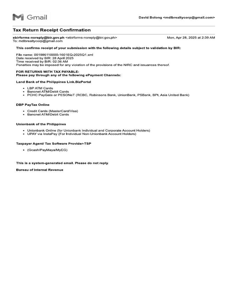 MDLB 1601eq - 1Q2025 TRRC | PDF