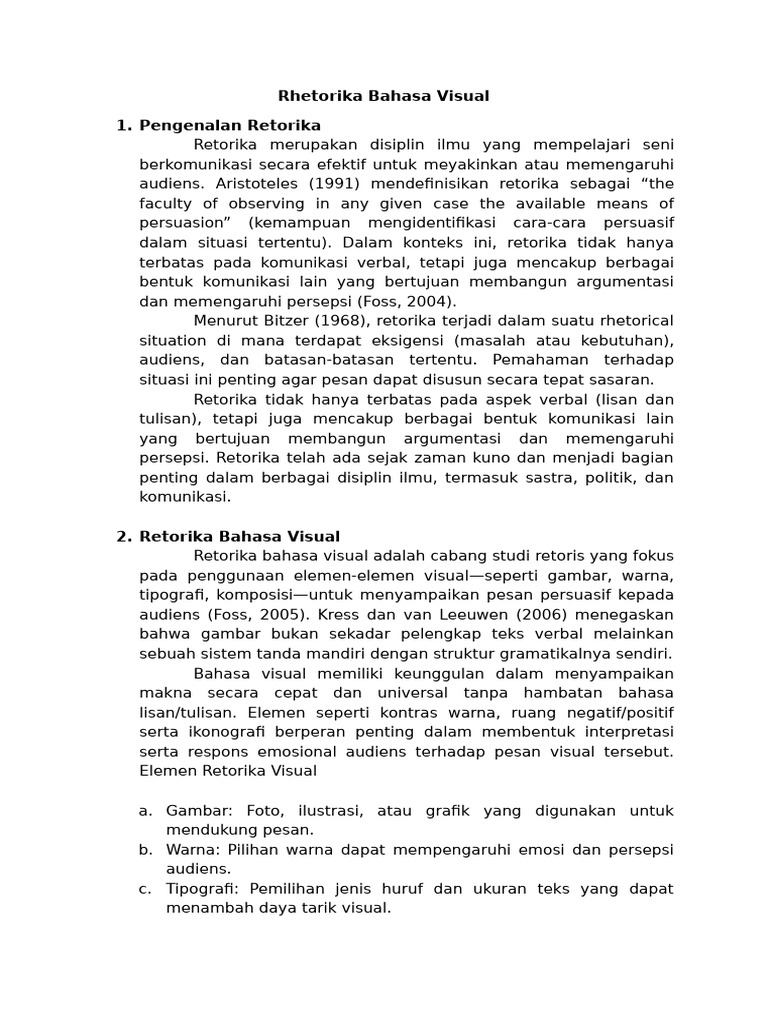 Retorika Visual dalam Komunikasi Efektif | PDF