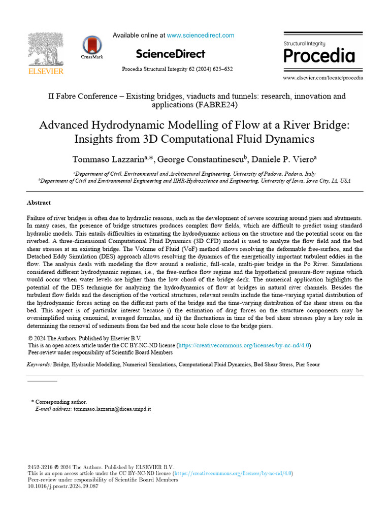 3D CFD Analysis of River Bridge Hydrodynamics | PDF | Fluid Dynamics ...